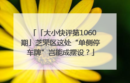 「大小快评第1060期」芝罘区这处“单侧停车牌”岂能成摆设？