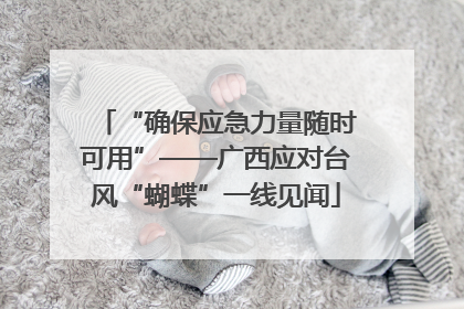 “确保应急力量随时可用”——广西应对台风“蝴蝶”一线见闻