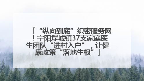“纵向到底”织密服务网！宁阳堽城镇37支家庭医生团队“进村入户”，让健康政策“落地生根”