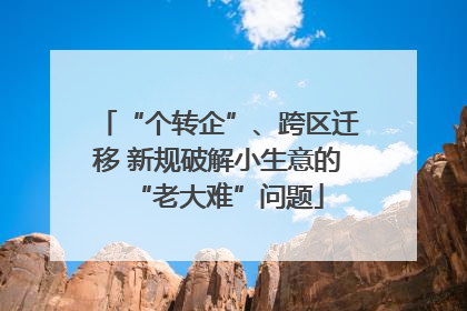 “个转企”、跨区迁移 新规破解小生意的“老大难”问题
