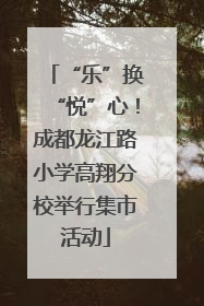 “乐”换“悦”心！成都龙江路小学高翔分校举行集市活动