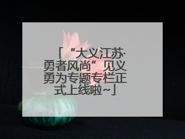 “大义江苏·勇者风尚”见义勇为专题专栏正式上线啦~