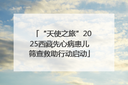 “天使之旅”2025西藏先心病患儿筛查救助行动启动