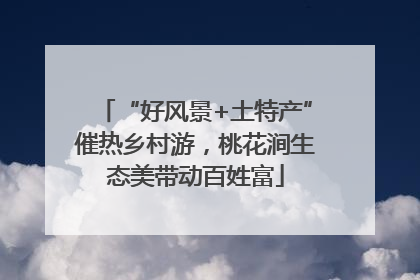 “好风景+土特产”催热乡村游，桃花涧生态美带动百姓富