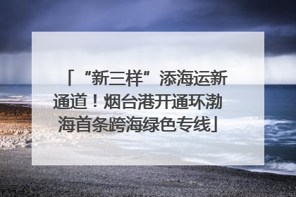 “新三样”添海运新通道！烟台港开通环渤海首条跨海绿色专线