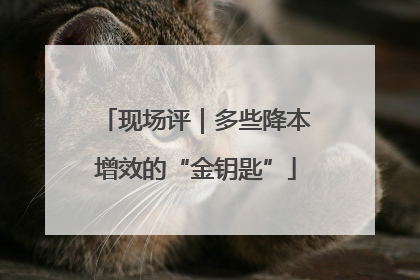 现场评｜多些降本增效的“金钥匙”