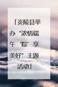 炎陵县举办“浓情端午‘粽’享美好”主题活动