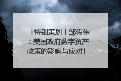 特别策划丨邹传伟：美国政府数字资产政策的影响与应对