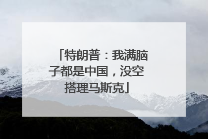 特朗普：我满脑子都是中国，没空搭理马斯克