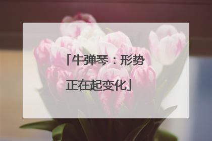 牛弹琴：形势正在起变化