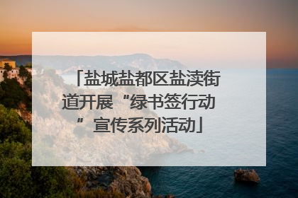 盐城盐都区盐渎街道开展“绿书签行动”宣传系列活动