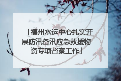 福州水运中心扎实开展防汛备汛应急救援物资专项督察工作