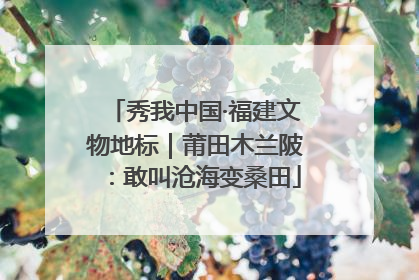 秀我中国·福建文物地标｜莆田木兰陂：敢叫沧海变桑田