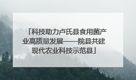 科技助力卢氏县食用菌产业高质量发展——院县共建现代农业科技示范县