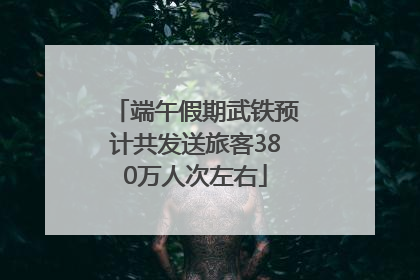 端午假期武铁预计共发送旅客380万人次左右
