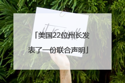 美国22位州长发表了一份联合声明
