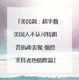 美民调：超半数美国人不认可特朗普执政表现 强烈支持者热情降温