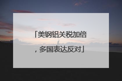 美钢铝关税加倍，多国表达反对