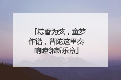 粽香为弦，童梦作谱，普陀这里奏响睦邻新乐章