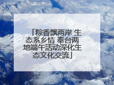 粽香飘两岸 生态系乡情 奉台两地端午活动深化生态文化交流