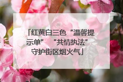 红黄白三色“温馨提示单” “共情执法”守护街区烟火气