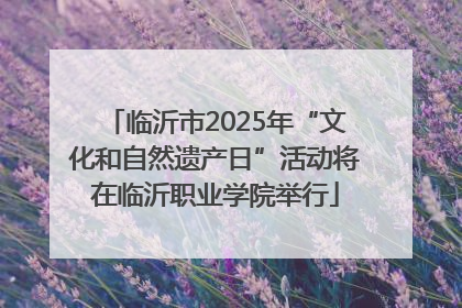 临沂市2025年“文化和自然遗产日”活动将在临沂职业学院举行