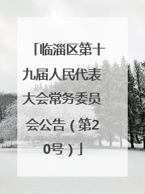 临淄区第十九届人民代表大会常务委员会公告（第20号）