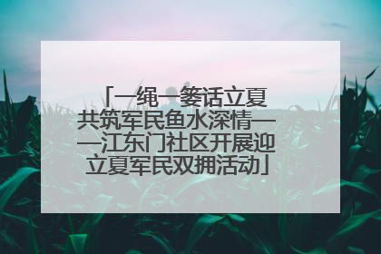 一绳一篓话立夏 共筑军民鱼水深情——江东门社区开展迎立夏军民双拥活动