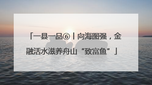 一县一品⑥丨向海图强，金融活水滋养舟山“致富鱼”