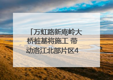 万虹路新庵岭大桥桩基将施工 带动洛江北部片区4个乡镇的发展