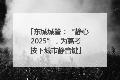 东城城管：“静心2025”，为高考按下城市静音键
