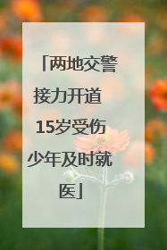 两地交警接力开道 15岁受伤少年及时就医