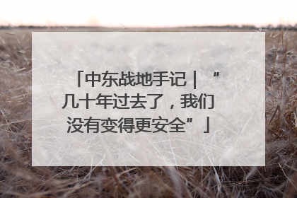 中东战地手记｜“几十年过去了，我们没有变得更安全”