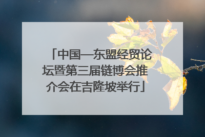 中国—东盟经贸论坛暨第三届链博会推介会在吉隆坡举行
