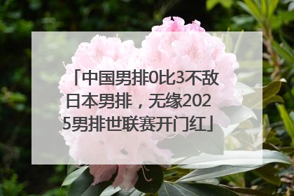 中国男排0比3不敌日本男排，无缘2025男排世联赛开门红