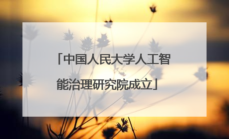 中国人民大学人工智能治理研究院成立