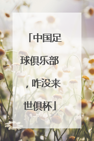 中国足球俱乐部，咋没来世俱杯