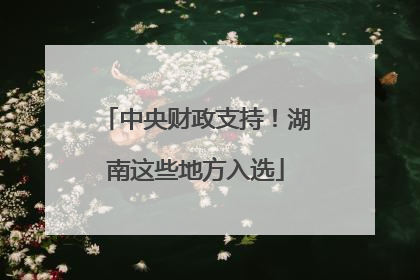 中央财政支持！湖南这些地方入选