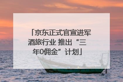 京东正式官宣进军酒旅行业 推出“三年0佣金”计划