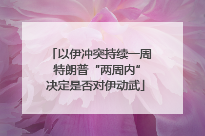以伊冲突持续一周 特朗普“两周内”决定是否对伊动武