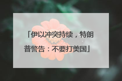 伊以冲突持续，特朗普警告：不要打美国