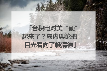 台积电对美“硬”起来了？岛内舆论把目光看向了赖清德
