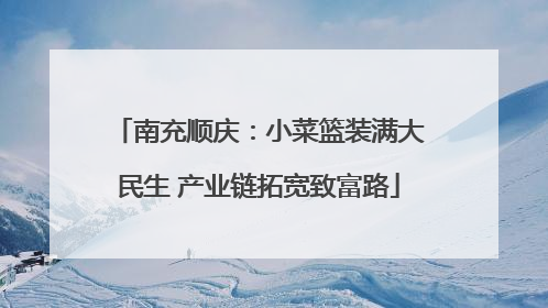 南充顺庆：小菜篮装满大民生 产业链拓宽致富路