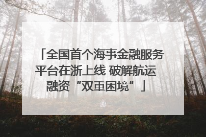 全国首个海事金融服务平台在浙上线 破解航运融资“双重困境”