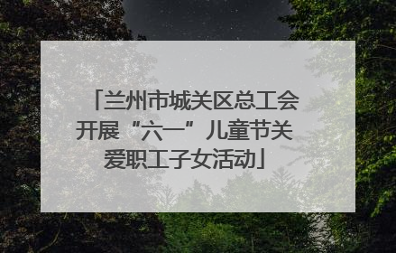 兰州市城关区总工会开展“六一”儿童节关爱职工子女活动