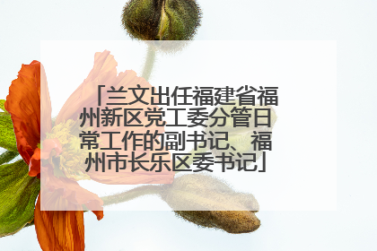 兰文出任福建省福州新区党工委分管日常工作的副书记、福州市长乐区委书记