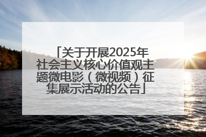 关于开展2025年社会主义核心价值观主题微电影（微视频）征集展示活动的公告