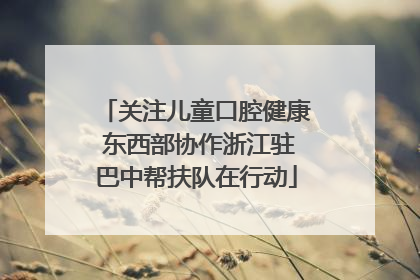 关注儿童口腔健康 东西部协作浙江驻巴中帮扶队在行动