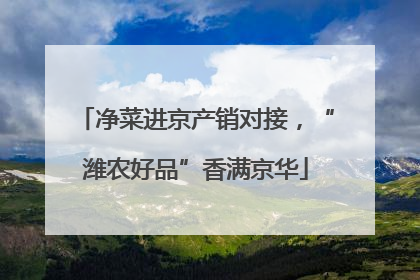 净菜进京产销对接，“潍农好品”香满京华
