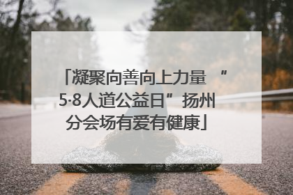 凝聚向善向上力量 “5·8人道公益日”扬州分会场有爱有健康